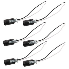 E-outstanding 6-Pack E12 Lamp Holder with 5.9 Inch Wire Leads, Keyless Candelabra Base Light Socket Lighting Replacement Parts