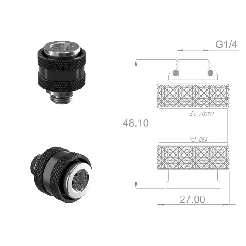 PrimoChill Male to Female G 1/4 SX Mini Pull Drain