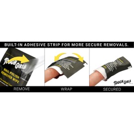 TOUGH GIRLS | Nail Polish Remover Wipes | Non-Acetone | Secure Adhesive Strip | Rose Oil | Pre-moistened 2-Ply (200 Pack)