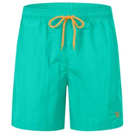 Rdruko Men's Swim Trunks Quick Dry Board Beach Swimwear Shorts with Mesh Liner(Lake Blue, CA M)