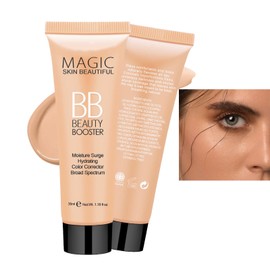 BB Cream Foundation, Even Skin Tone Cream Moisturizing Concealer Makeup Base, Waterproof Lightweight Foundation Anti-Redness Silky Smoothing Long Lasting Foundation (Natural)