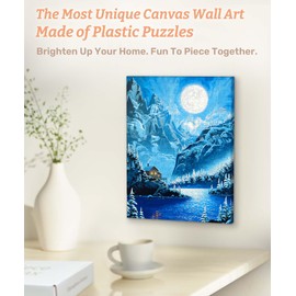 PieceRelax Puzzle Canvas Wall Art 366 Plastic Pieces for Adults - Jon Rattenbury - Winter Retreat - Unique Gift & Home Décor with Jigsaw Puzzle Artwork for Living Room Bedroom [HN1473]