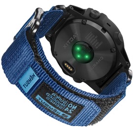 Military Watch Band Compatible with Garmin, 26mm Wide Hoop and Loop Nylon Quick Fit Strap for Instinct 3 50mm/Fenix 8 51mm/7X/7X Pro/6X/6X Pro/5X/5X Plus, Tactix 7 Pro/ Delta, Quatix 6X/5X, Descent, Instinct 2X, Foretrex 601/701, Enduro/2/3, D2