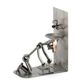 Steelman24 I Nuts and bolts sculpture Tiler With Personal Engraving I Handmade ornaments I I Metal figurine