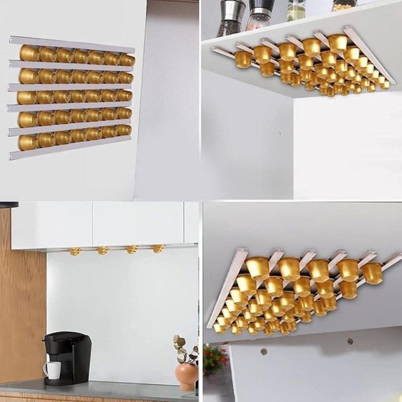 Wall Coffee Capsule Holder Coffee Storage Display Rack PVC Space