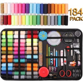 Sewing Kit, 184 Large Premium Sewing Supplies, 38 XL Thread Spools, Suitable for Traveller, Adults, , Beginner, , DIY and Home Button Repair Kit - Color: L