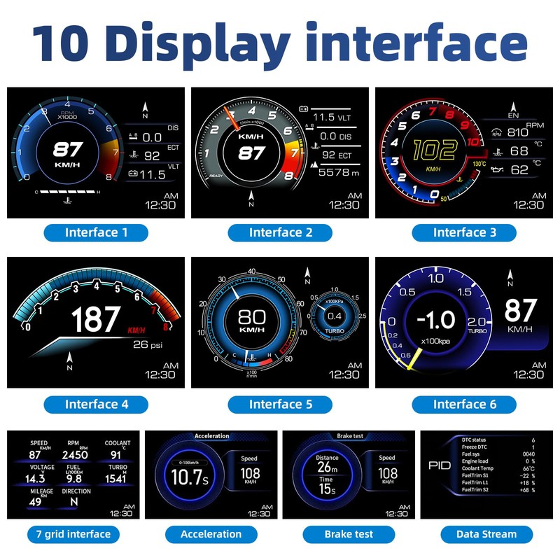 OBD2+GPS Dual Mode Smart Gauge, OBD2 GPS Head-Up Display (HUD)