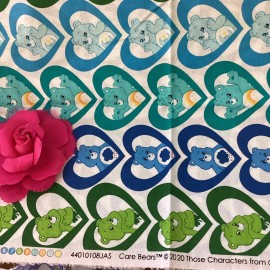 Camelot Care Bears Blue Heart Fabric by Half Yard BHY Cotton Camelot Quilting Craft