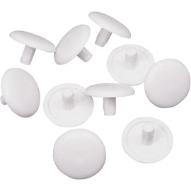 (Pack of 20) White Plastic Hole Plugs 0.47" x 0.12" (12 x 3 mm), Drill Hole Cover Caps, Furniture Hole Plug, Screw Hole Plugs