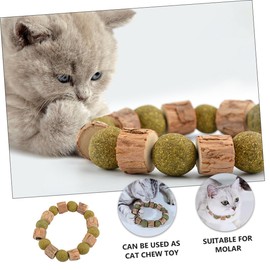 Kisangel Catnip Necklace for Cats Natural Chew Toy and Molar Stick Interactive Play for Indoor Kittens Promotes Relaxation and Dental Health
