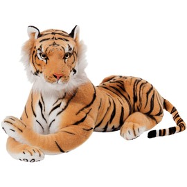 BRUBAKER Tiger Kuscheltier 45 cm - liegend Stofftier Plüschtier - Braun