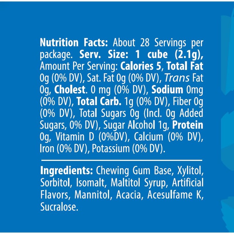 Elite Must Sugar Free Peppermint Cube Gum, 2oz (6 Pack)