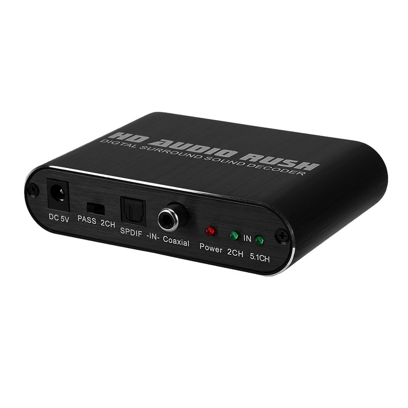 5.1 CH RCA Digital Fiber optic Coaxial to Analog Audio