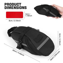 TOPBELIEF Bicycle Saddle Bag, Bicycle Tool Bag, Bicycle Saddle Bag with Reflective, Small Waterproof Bicycle Saddle Bag for Bicycles, Mountain Bikes and Road Bikes