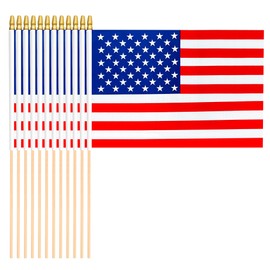 Small American Flags On Stick,4th Of July Decorations,Mini American Flags On Stick 8x12 Inch Hand Held Yard 4th Of July Flags Decorations,12PCS
