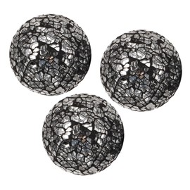 ABOOFAN 3sets Black Decorative Spheres Mosaic Ball Ornament for Home Decor Bowl Decorative Balls Shiny Black 3pcs*3