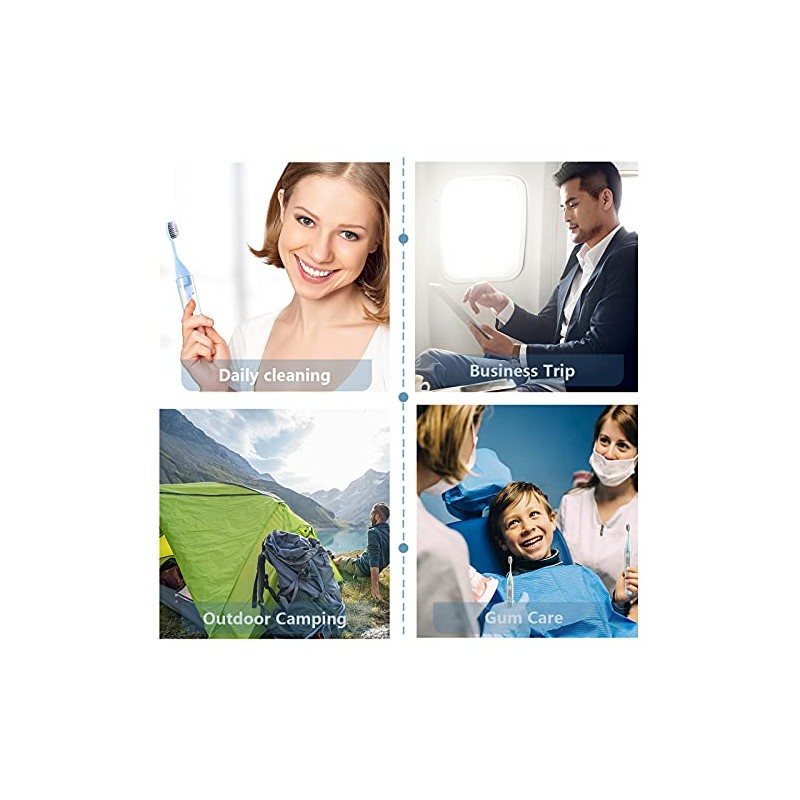 2Pcs Travel Toothbrushes Kit Fold Size Toothbrushes Toothpaste Container, Including