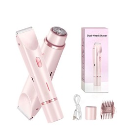 CasaCare Electric Bikini Trimmer for Women, USB Rechargeable Electric Shaver for Bikini Line, Legs, Underarms – Portable Waterproof Lady Grooming Razor (Pink)