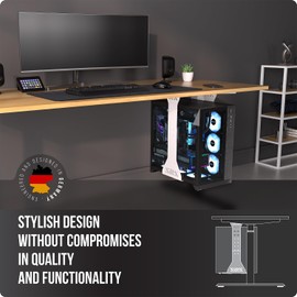 Heavy Duty Under Desk PC Holder – Up to 77 lbs Load Capacity - Adjustable Computer Tower Holder – CPU Holder Under Desk Mount - PC Holder Under Desk – Under Desk Computer Mount (Black)