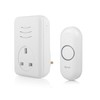 Byron Wireless Doorbell Set, Plug-Through Chime, 150m Range, 16 Melodies,