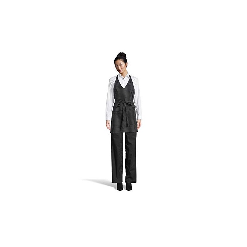 Uncommon Threads Unisex Formal V-Neck Bib Apron, 3 Pockets, Adjustable,
