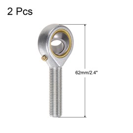 uxcell 2pcs POSB6 Male Rod End Bearing 3/8 Inch Bore and 3/8-24 Left Hand Thread, Self-Lubricating Joint Rod Ends, Includes Jam Nuts
