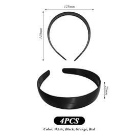 4 Pieces Glossy Toothed Headband, Simple Solid Color Headband, Non-Slip Plastic Headband, Women'S Fashionable Headband, Classic Plastic Headband, Clothing Accessories.