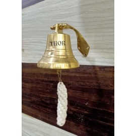 Nautical Wall Hanging Ship Bell Dinner Bell Tip Bell Indoor/Outdoor Decoration Bells (D-3 inch H-5 inch, Brass) Rustic Vintage Home Decor Gifts