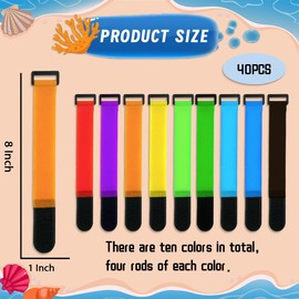40 Pcs Fishing Rod Strap Multicolor Fishing Rod Carrier Fishing Belt Rod Holder Rod Belts Ties Strap for All Fishing Rods (Colorful)