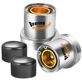 Upgrade 2 Pcs 2.441" Inch Bearing Protectors Stainless Steel+Copper with Protective Bras Trailer Bearing Dust Cap for Trailer Boat Fits Most 8 Bolt/Lug Hubs Grease Caps