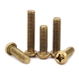 CONPHERON Brass Cross Round Head Screws Brass Screws Machine Screws M4 x 10 mm Pack of 40