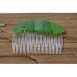 Kelly Green Sea Glass Hair Comb