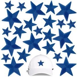 CLINTT - 24 parches bordados de estrellas azules adecuados para mochilas, abrigos, jeans, sombreros, etc