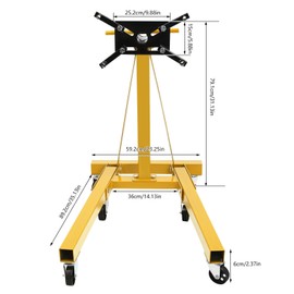 AOOCHU Engine Stand Auto Repair Rebuild Steel Engines Stand Folding Motor Vehicle Engine Block Stands W/ 6Universal Wheels for Engine Block Provides Support (2000Lbs Capacity) (Yellow)