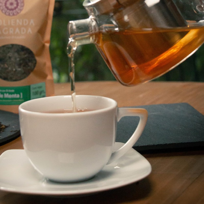 Molienda Sagrada Té Verde Menta, Infusión de Menta y Hierbabuena