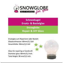 SNOWGLOBE for you - DO IT YOURSELF 40003-80mm-Ersatzglas/Bastelglas für Schneekugel