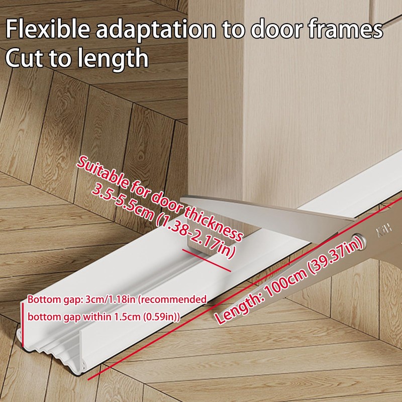 Veki 100cm Cutable Draught Excluder for Bottom of Doors, PVC