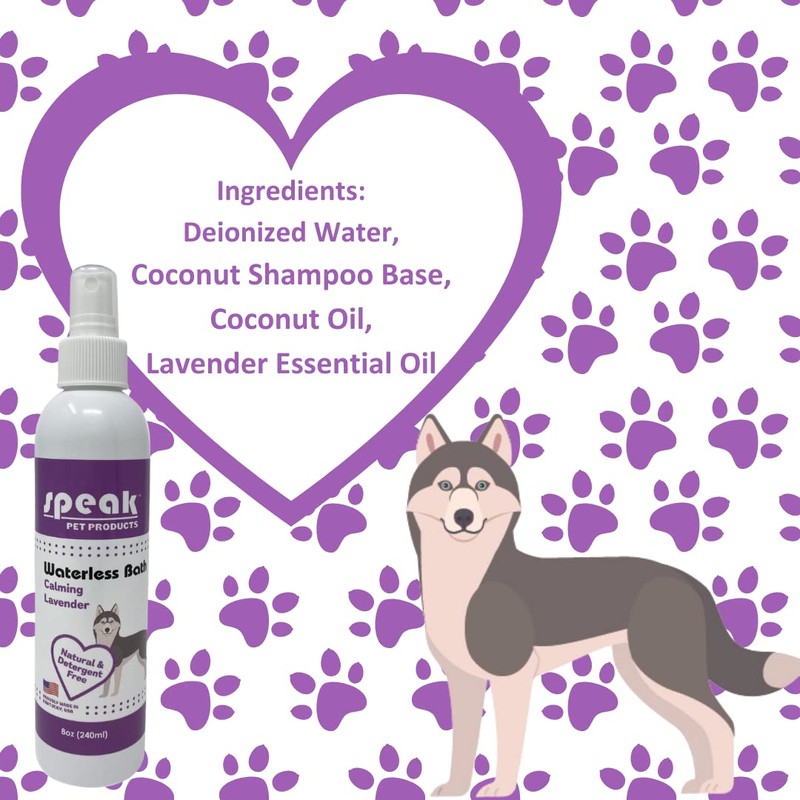 Speak Pet Products Natural Waterless Bath Spray, for Dogs, Calming