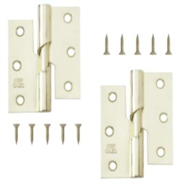 Brass Rising Butt Door Hinges Left Handed Steel 3 Inch Rising Butt Hinge Folding Door Hinge Folding Butt Door Hinges for Internal External Doors Solid Doors Square Corners 1 Pair