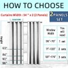 MYRU 2 Panels Set Foil Print Striped Curtains for Living