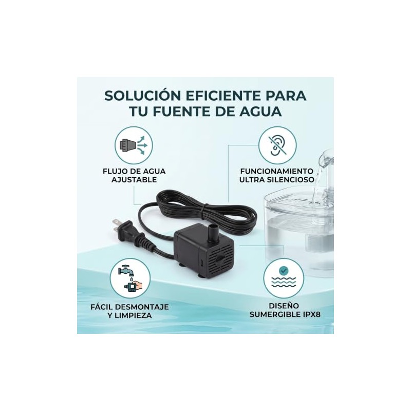 Bomba de Agua Sumergible 110V 2.5W, Motor para Acuario