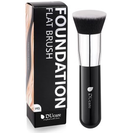 DUcare DUcare Self Tanner Brush Kabuki Foundation Brush for Liquid Makeup Flat Top Professional Stick Buffing Blending Mineral Powder Large Makeup Face Brush, Black