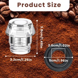 6 Sets Coffee Percolators Knob Replacement Knob Top and Washer Ring, Transparent Coffee Pot Filters Top Replacement to Fit Most Kinds of Coffe Percolator