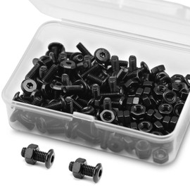 (60 sets) M4 x 8mm Flat Round Hexagon Socket Head Bolts and Nuts kit 304 Stainless Steel Black Oxide, Furniture bolts, Connector Screws for Furniture
