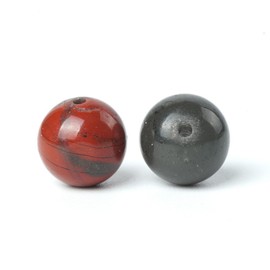 100 Pieces Natural Stone Beads 8 mm African Bloodstone Round Loose Gemstone Energy Healing Beads Hole Size 1 mm DIY Smooth Beads for Bracelet Necklace Earrings Jewellery Making