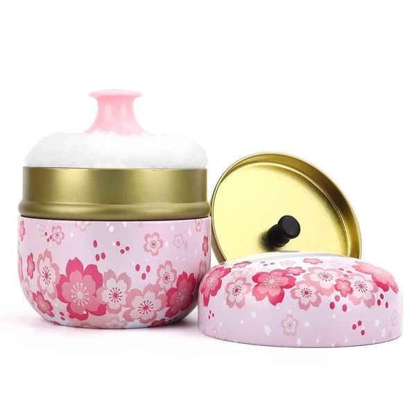 LIONVISON Baby Powder Case,Body Powder Puff Box with Soft Powder Puff Travel Container for Body Powder,Home Travel Powder Case for Talcum Powder and Loose Powder（Pink）(Not Include Powder)