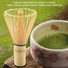 Nikou Tea Whisk - Chasen Bamboo Natural Bamboo Tea Whisk Chasen Preparing Matcha Powder Brush Tool (72 Prongs)