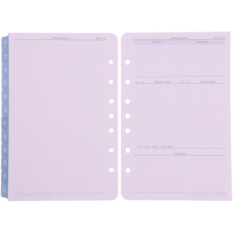 Franklin Planner Original Weekly Refill, 12 Month Edition, Begins July