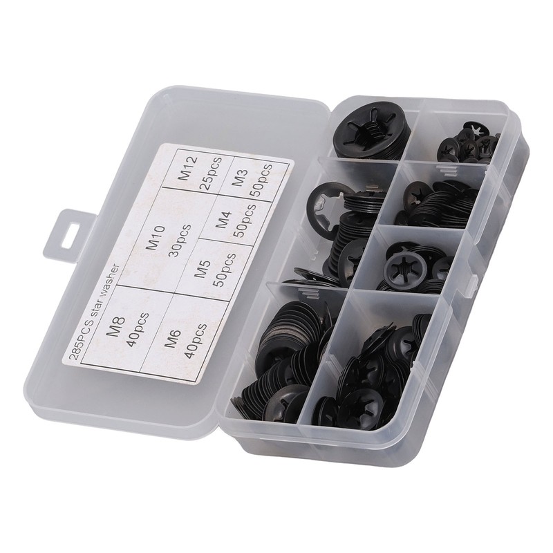 285Pcs Starlock Washer Internal Tooth Lock Fastener M3 M4 M5