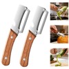 2 Pack Vegetable Peeler With Wooden Handle,Multi Functional Vegetable Peeler